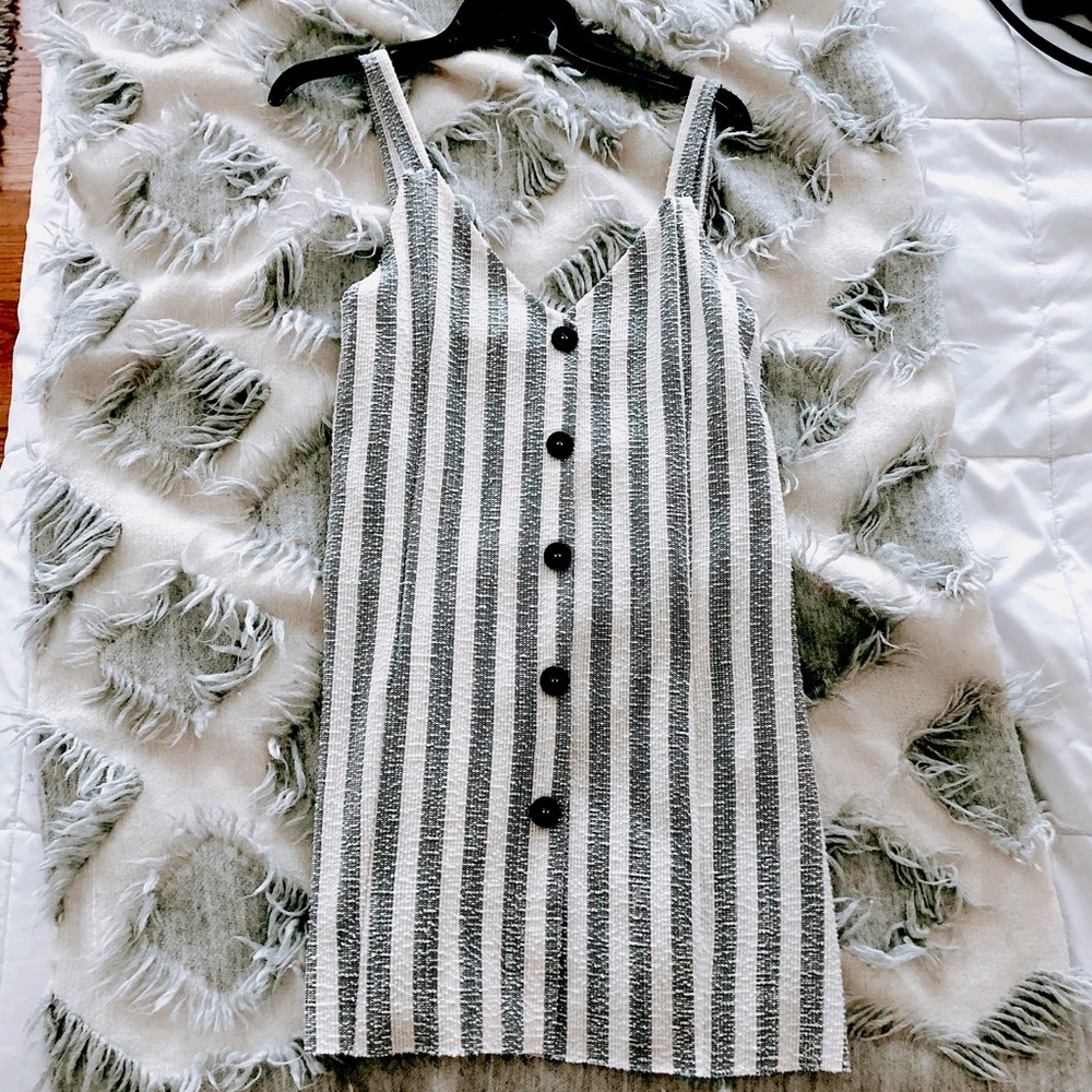 Zara Striped Front Button Dress
